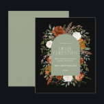 Orca elegante botânica elegante do orçamento Sage<br><div class="desc">Design de cartão de Natal floral com aquarela rustica. Com belas ferrugem,  terracotta,  pampas verdes pretas e sagas,  erva eucalipto,  detalhes da aquarela botânica. Este design de Natal moderno define certamente o estilo para a sua época de férias</div>