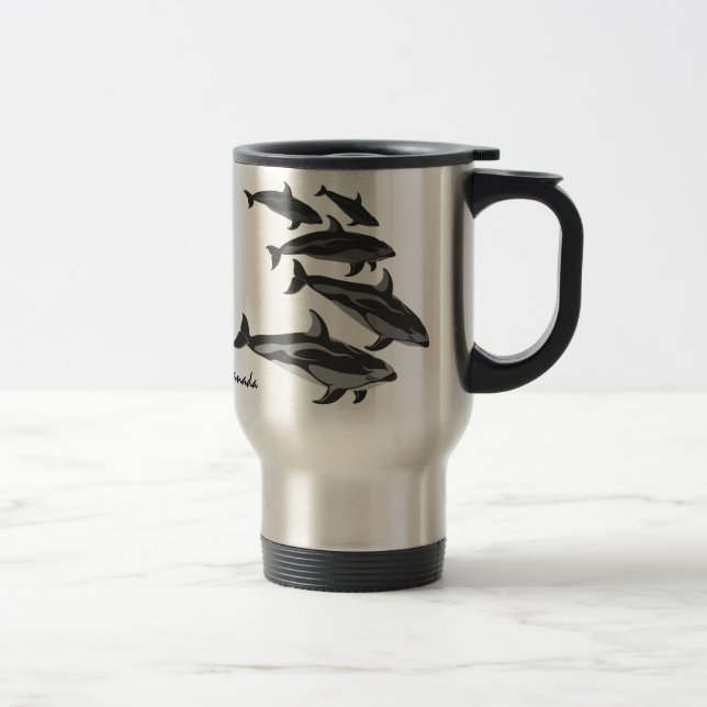 Orca Whale Caneca de viagem Personalize o Caça-Bal (Direita)