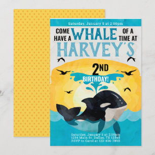 Orca Whale Convite de aniversário Invite