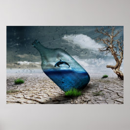 Orca Whale em uma garrafa Nature Wall Poster