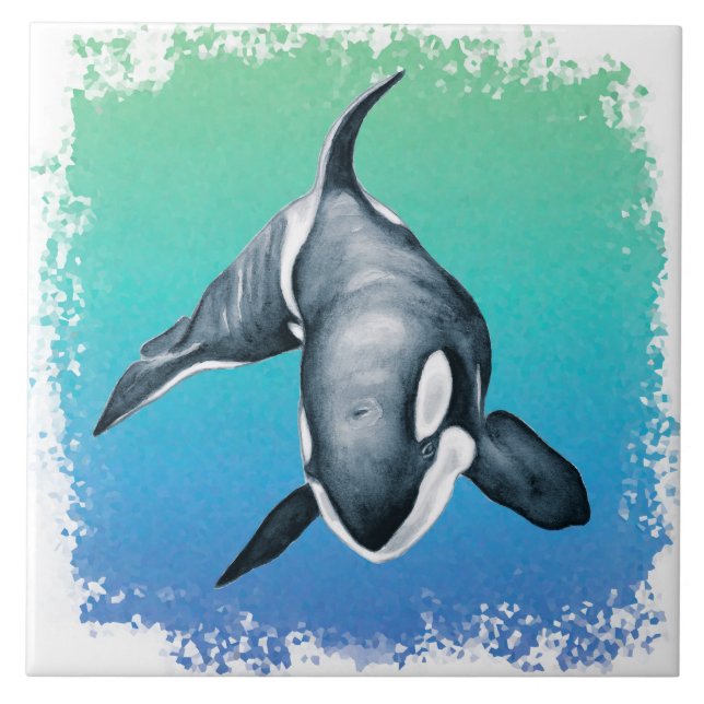 Orca Whale Teal Crystal (Frente)