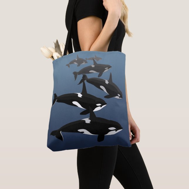 Orca Whale Tote Bag Eco-Friendly Whale Bag (Close Up)