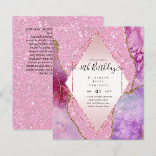 ORÇAMENTO 16º Aniversário Glittery AGATE Sparkl