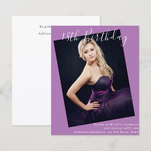 ORÇAMENTO 18º Aniversário FOTO Convite (Frente/Verso)