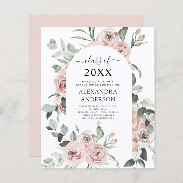 Orçamento 2022 Formatação Rosa Dusty Floral (Frente/Verso)