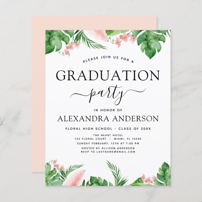 Orçamento 2022 Graduação Tropical Palm Floral (Frente/Verso)