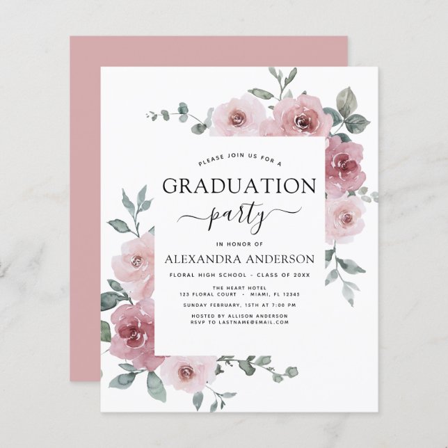 Orçamento 2023 Formatação Rosa Dusty Floral (Frente/Verso)