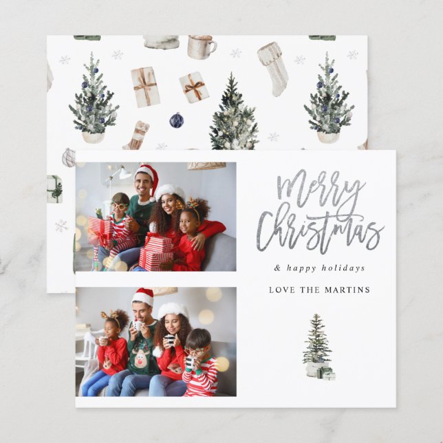 Orçamento 2 Fotografia Árvore de Natal Moderna (Frente/Verso)