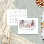 Orçamento 2 Fotos 2025 Calendário Feliz Natal<br><div class="desc">Orçamento Moderno 2 Fotos Script 2025 Calendário Feliz Natal. Um preço orçamentário menor 4, 5 x 5, 6 "alternativo em 110 lb, semelhante em espessura a um cartão postal. Há um por folha. Basta substituir as duas fotos de exemplo por suas próprias e personalizar com suas saudações e nomes na...</div>