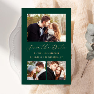 Orçamento 3-Colagem de Fotos Verde Save the Date