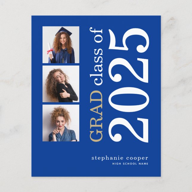 Orçamento 3 foto 2025 Anúncio de Graduação Azul (Frente)