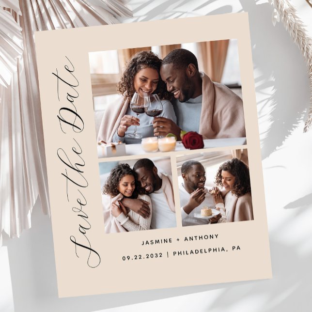 Orçamento 3-Foto Bege Save the Date (Criador carregado)