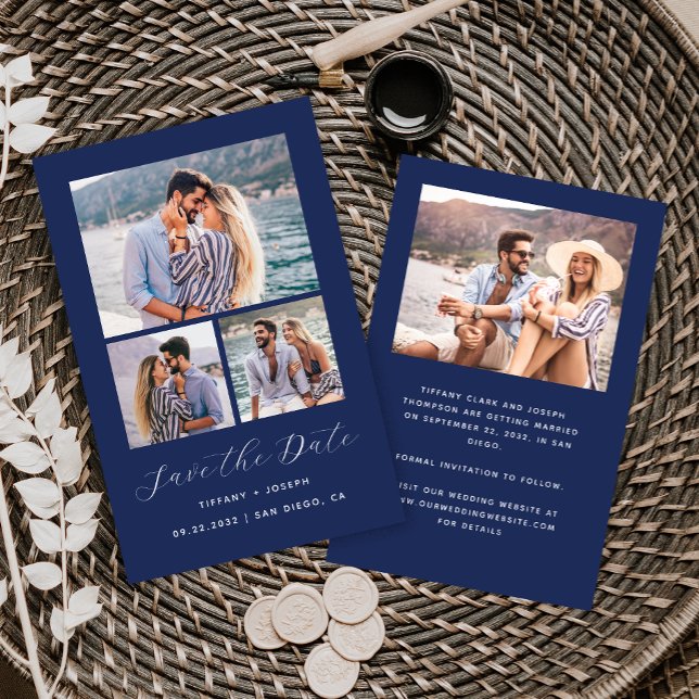 Orçamento 4-Foto Azul-Marinho Save the Date (Criador carregado)
