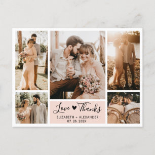 Orçamento 5 Foto Colagem Casamento Obrigado Cartão