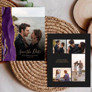 Orçamento 5-Foto Roxo Dourado Ágata Save the Date