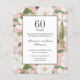 Orçamento 60 anos Flores brancas cor-de-rosa