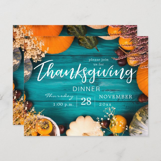 Orçamento Ação de Graças Banquete Janta Azul Pumpk (Frente/Verso)