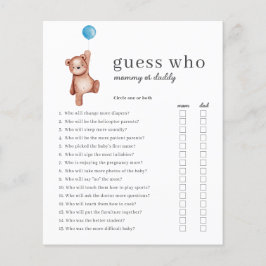 Orçamento Adivinha Quem Chá de fraldas Jogo