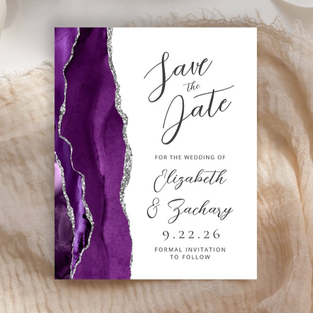 Orçamento Ágata Roxo Prata Script Salva a Data (Criador carregado)