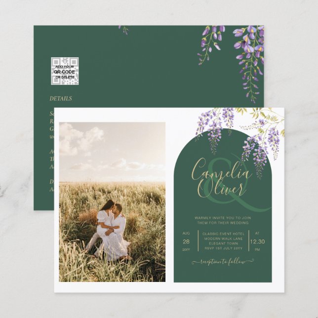 Orçamento All-in1 FOTO Código QR de Casamento com  (Frente/Verso)