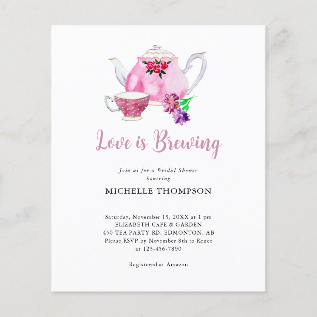 Orçamento Amor é Festa de Chá Chá de panela (Frente)