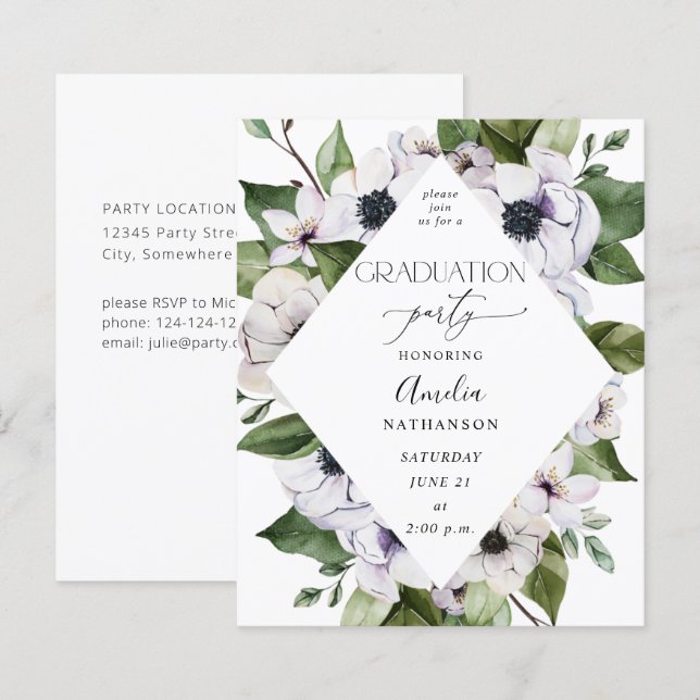 Orçamento Anêmona Floral Branco Graduação (Frente/Verso)