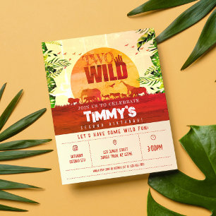 Orçamento Animais Safari Dois Convite de Aniversár