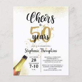 Orçamento Aniversário CHEERS PARA # ANOS Preto Dou