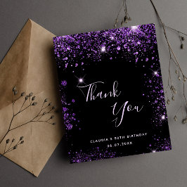 Orçamento Aniversário obrigado preto roxo