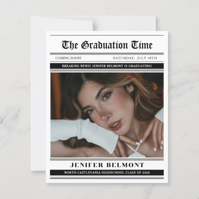 ORÇAMENTO Anúncio de Graduação com Tema de Jornal  (Frente)