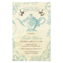 Orçamento Aqua Ivory Vintage Bridal Tea Convite