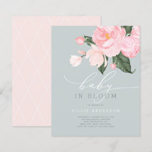 Orçamento Azul Blush Floral Girl Baby in BloChá