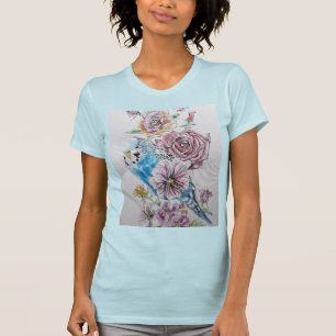 Orçamento Azul Com Rosas De Aquarela E Camisa