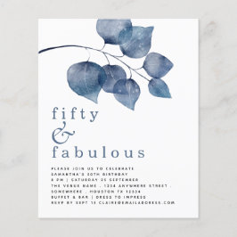 Orçamento Azul Deixa 50º Convite de Aniversário