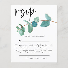 Orçamento Azul Eucalyptus deixa RSVP de Casamento