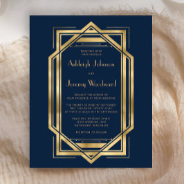 Orçamento Azul Marinho Dourado Vintage Casamento D