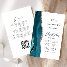 Orçamento Azul Teal Rosa Dourado Ágata Código QR C