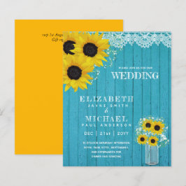 ORÇAMENTO Babys Rustic SunflowerConvite de casamen