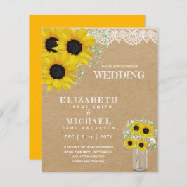 ORÇAMENTO Babys Rustic SunflowerConvite de casamen