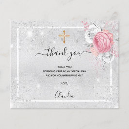 Orçamento Batismo cor-de-rosa prateado obrigado vo