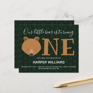 Orçamento Bear Pine Bebê Primeiro Convite Aniver