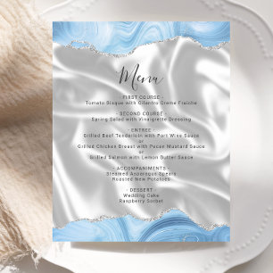 Orçamento Bebê Azul Prata Agate Seda Menu Casament