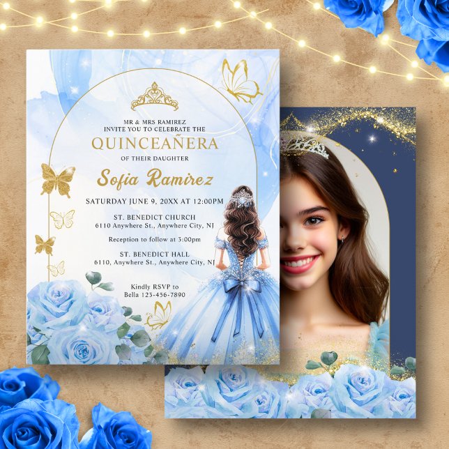 Orçamento Bebê Azul Vestido Princesa Foto Quinceañ (Criador carregado)