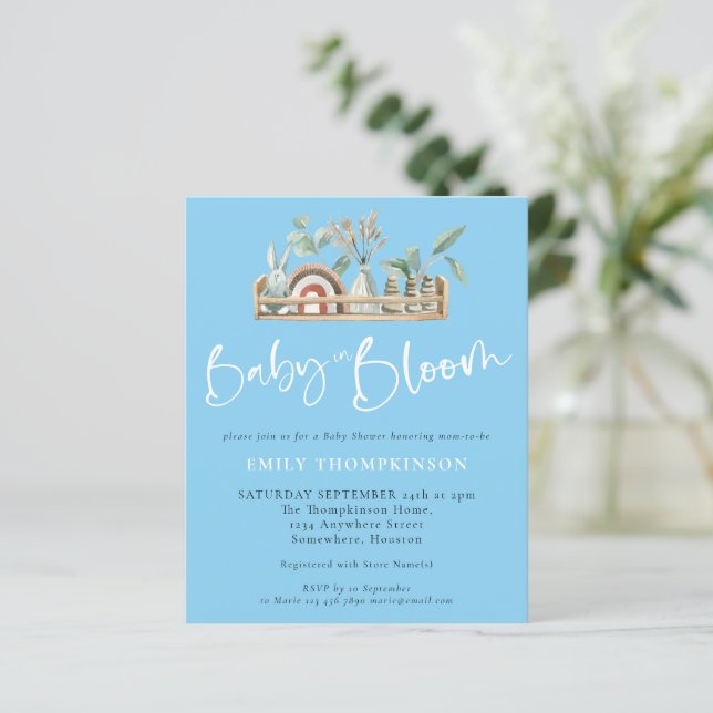 Orçamento Bebê Em Bloom Boho Chá de fraldas Convit (Em pé/Frente)