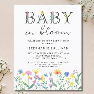 Orçamento Bebê em Bloom Floral Chá de fraldas Conv
