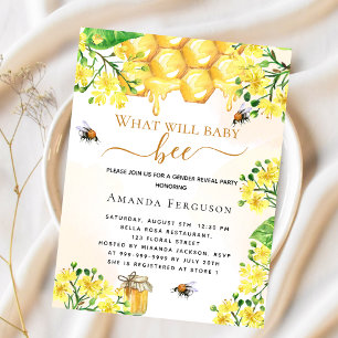 Orçamento Bee Chá de fraldas amarelo convite flo