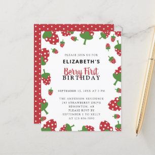 Orçamento Berry Primeiro Aniversário Cute Strawb