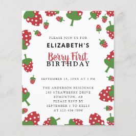Orçamento Berry Primeiro Aniversário Cute Strawber