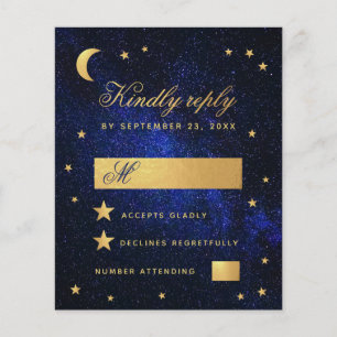 Orçamento Blue Faux Estrelas Douradas Celestiais C