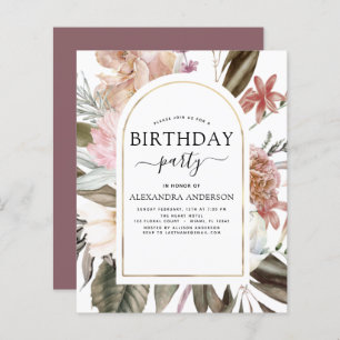 Orçamento Boho Burgundy Qualquer Convite De Aniver